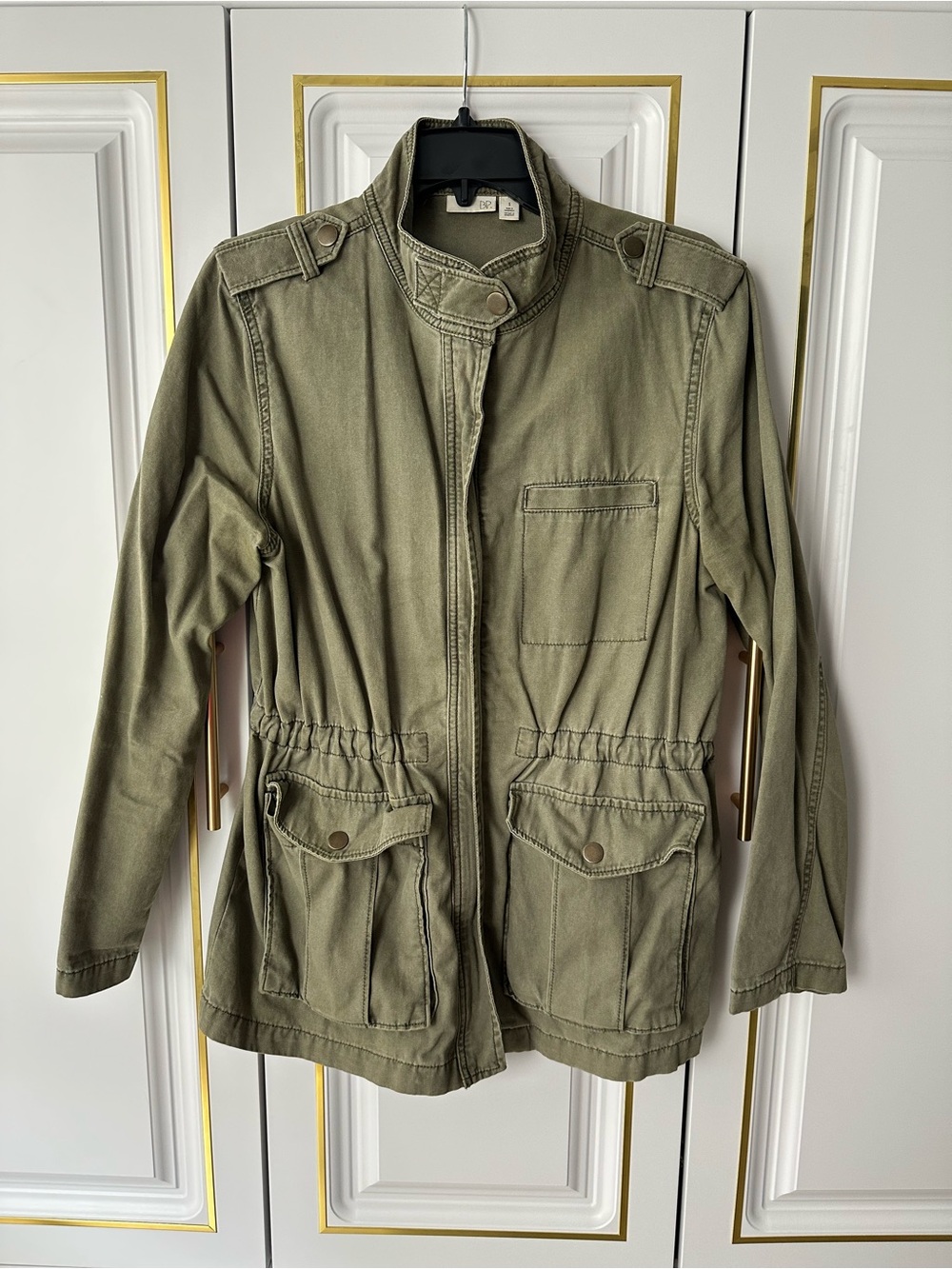bp Olive Green Utility Jacket with Cinch Waist
